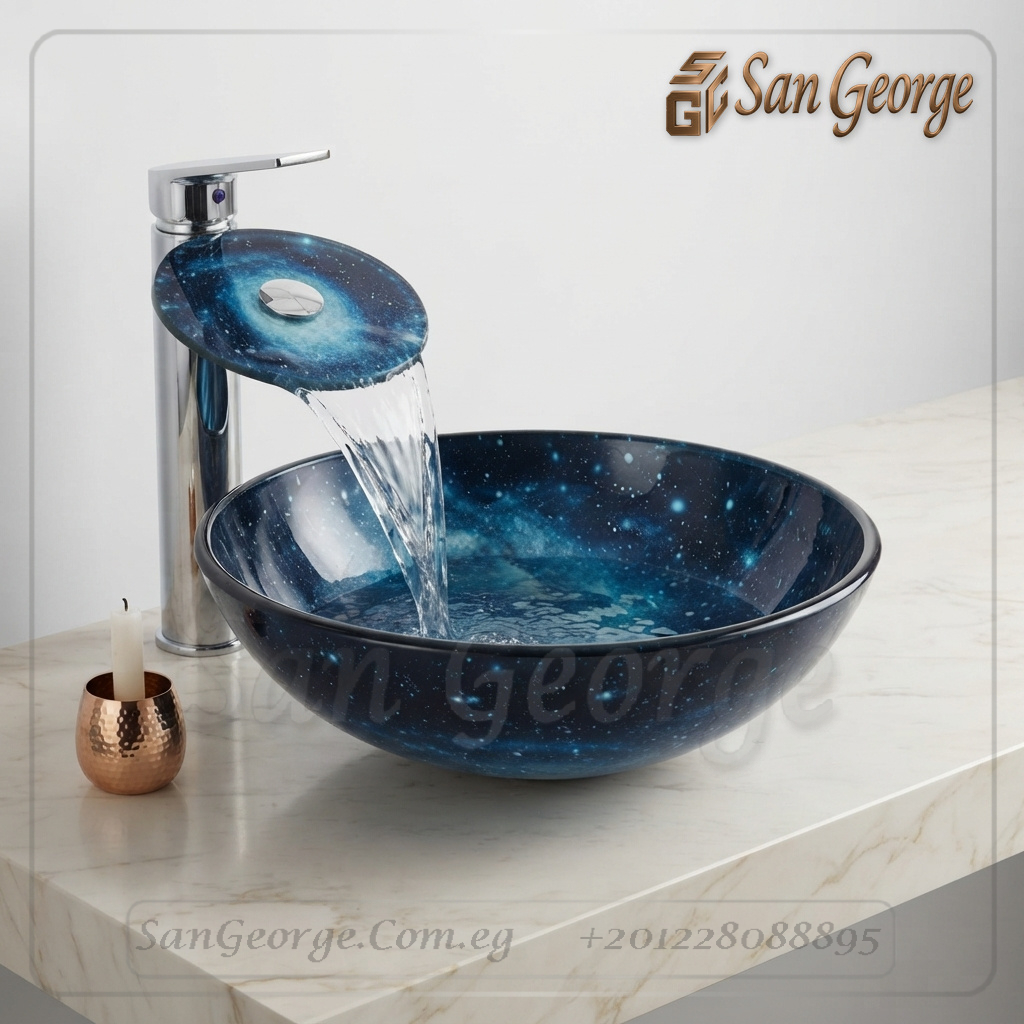 744-m حوض حمام من San George Design - حوض + خلاط شلال | سان جورج مصر